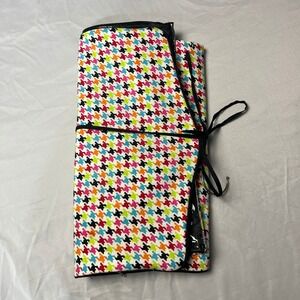 Hanging Travel Organizer Once Upon A Rose 6 Pocket Houndstooth‎ Roll Up 34x16